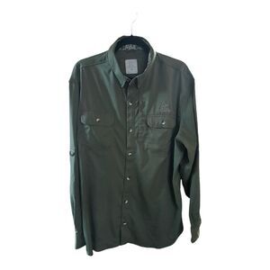 Ducks Unlimited Men's Button Down Utility Shirt in Army Green Size XL